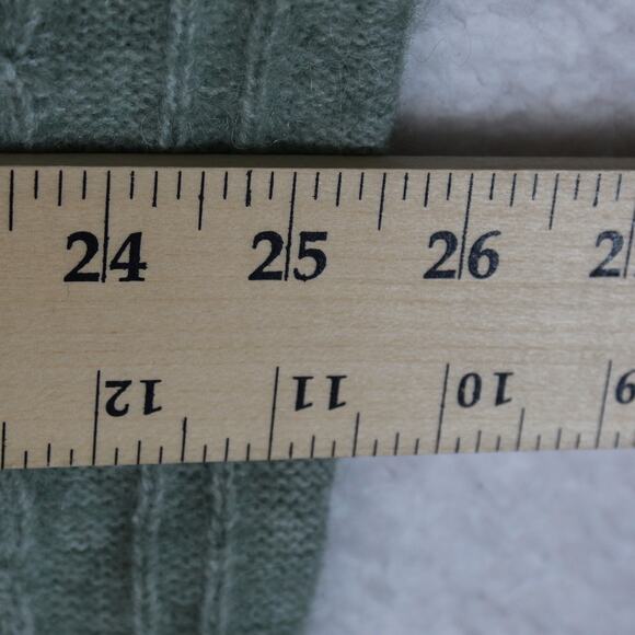 Madewell Cable Knit Sweater Alpaca Wool Womens Medium Green Boxy Classic NEW - Picture 6 of 8